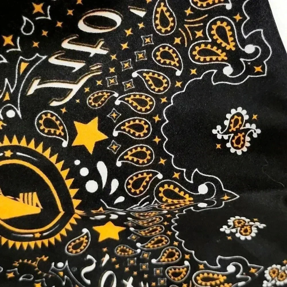Tito's Handmade Vodka Bandana Scarf Handkerchief Square Black Orange 22